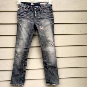 24R AG stretch distressed Adriano Goldschmied Premiere skinny straight EUC jeans